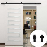 5-16 FT Antique Rustic Sliding Barn Door Hardware Track Kit Hanger Roller Set