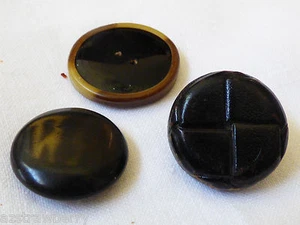 Vintage Art Deco Celluloid decorative lot of 3 buttons - Imagen 1 de 3