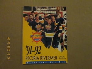IHL Peoria Rivermen Vintage Circa 91-92 Team Logo Official Hockey Program