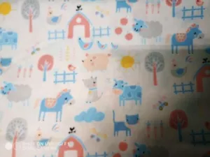 Baby Farm Print Fabric 1 Yard 35 Inches - Picture 1 of 2