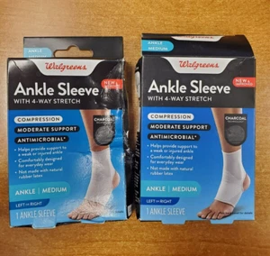 2 Pack: Walgreens Ankle Sleeve Moderate Support *MEDIUM* (4598)-R6P1 - Picture 1 of 5