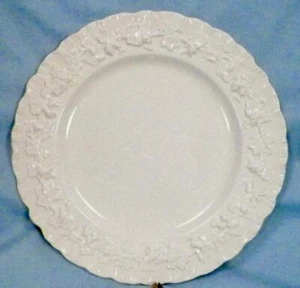 Wedgwood Queen's Ware Salad Plate Embossed Grapes Porcelain Cream on Cream - Picture 1 of 5