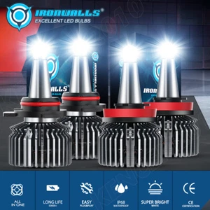 8/6/4 Sides 9005 H11 LED Headlight High Low Beam Bulbs 6500K Super White Bright - Foto 1 di 21
