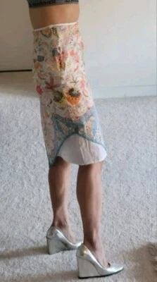 Falda Francesa PAUL & JOE TALLA 36 EE. UU. TALLA 0-2 Algodón Transparente Verano Flor  Foto 1 de 4