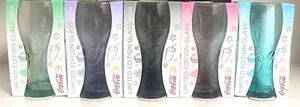 MC Donalds Coca Cola Glas 2014 Lila Rosa Grün Türkis Grau - Bild 1 von 22