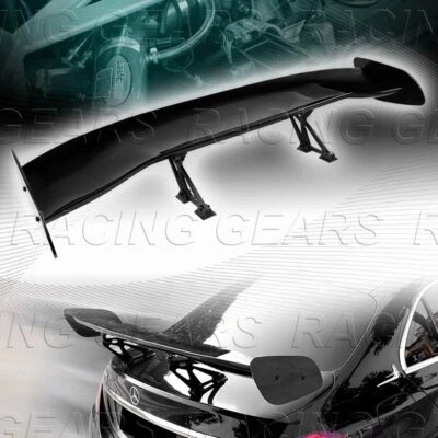 UNIVERSAL 57" GT WING DRAGON-2 STYLE PAINTED BLACK TRUNK ADJUSTABLE SPOILER WING - Image 1 of 4