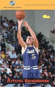 1994 Classic Draft Seton Hall Pirates Basketball Card #40 Arturas Karnishovas