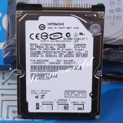 100% OK HTS541616J9AT00 HITACHI 160 GB 2.5" 5400 RPM 8 MB PATA Hard Disk HDD - Image 1 of 2