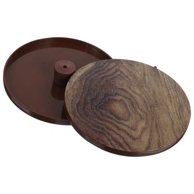  2 Pcs Garbage Can Cover Domestic Trash Container Lid with Wood Grain - Image 1 of 4