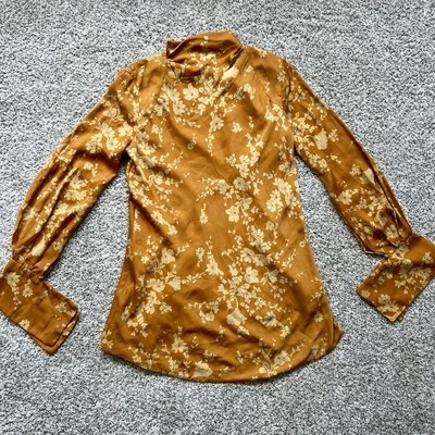 Mini Vestido Free People Aries Dorado Amarillo Talla S Sin Espalda Manga Larga Boho Fluido Foto 1 de 4