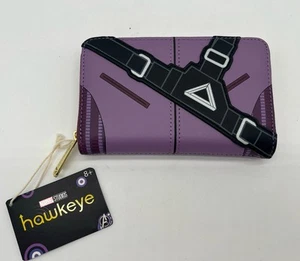 Portafoglio Loungefly Marvel Occhio di Falco Kate Bishop Cosplay Zip Around Viola - Foto 1 di 4