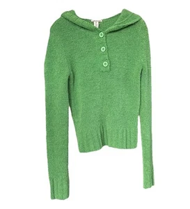 Suéter con Capucha Y2K Años 2000 Aeropostale Verde M Grueso Tejido con Botones Suave Acogedor - Imagen 1 de 7