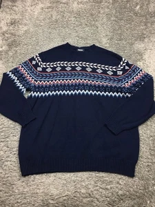 Kingsize Pullover Herren Größe 2XL großes blaues Musterdesign - Bild 1 von 12