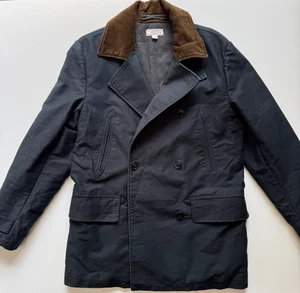 WALLACE & BARNES Heavyweight Peacoat Jacket Corduroy Collar Mens Small Primaloft - Picture 1 of 20