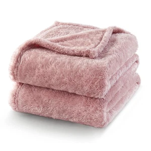 Coperta Letto in Pile Peluche Fuzzy Taglia Doppia, Super Morbida, Soffice e Calda Coperta... - Foto 1 di 9