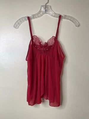 Rampage Y2K Tank Top Butterfly Red Lace Medium - Image 1 of 4