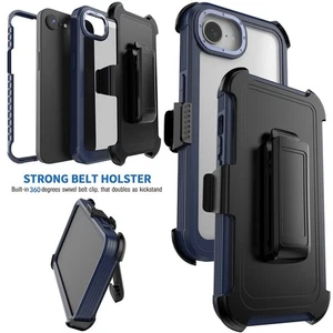 For Apple iPhone 16e Rugged Phone Case Shockproof Heavy Duty Cover / Belt Clip - Picture 1 of 30