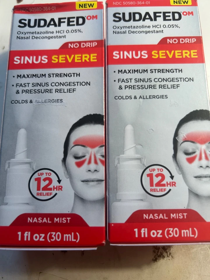 Sudafed Sinus Severe 1oz Spray Nasal Original 12 Horas Nariz Descongestionante Rellena Foto 1 de 1