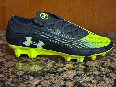 ¡Nuevo! TACOS DE FÚTBOL PARA HOMBRE EE. UU. 6,5 UNDER ARMOUR UA MAGNETICO ELITE 4 FG NEGROS/VERDES Foto 1 de 4