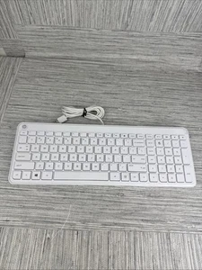 HP USB Multi Media White Slim Wired Keyboard SK-2028 - Picture 1 of 7