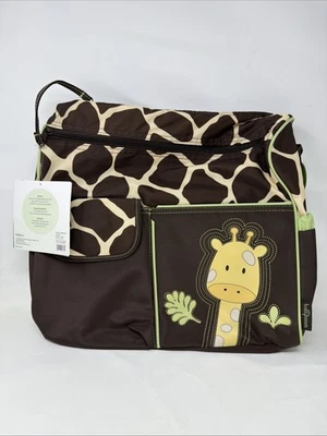 BabyBoom Giraffe Print Tote Diaper Bag w Changing Pad Large 6 Pocket Organizer - Image 1 of 3