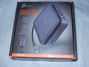 nuevo sin garantía j5 crea USB Tipo-C Doble 4K HDMI Dock JCD3198 jcd 3198 - Imagen 1 de 11
