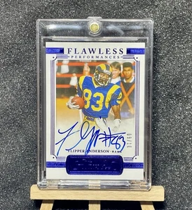 2021 Panini Flawless On Card Auto Flipper Anderson /10 Los Angeles Rams WR#83 - Bild 1 von 2