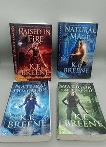 K. F. Breene Paperback Book Bundle x 4 Raised In Fire, Natural Mage, Warrior Fae - Picture 1 of 8
