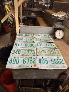 New Hampshire NH Repurpose Arts Craft Metal License Number Plates Tags 10 Lot - Picture 1 of 4