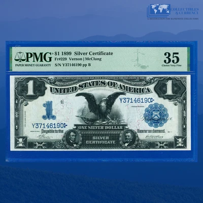 Fr.229 1899 $1 One Dollar Silver Certificate "BLACK EAGLE", PMG Ch VF 35 #46190 - Image 1 of 3