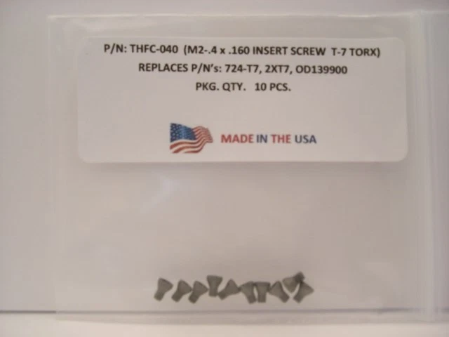 TOOLHOLDER-FASTENER CO. 10 Pieces - THFC-040-724-T7 Spade Drill Lock Screw