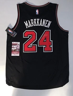 Lauri Markkanen signed Chicago Bulls Licensed Fast Break jersey 2 JSA - Image 1 of 4