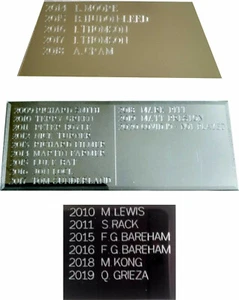 Annual / Perpetual trophy - aluminium Plaque/Plate - updating - Picture 1 of 8