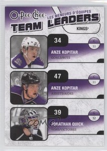 2010-11 O-Pee-Chee Team Leaders Anze Kopitar Jonathan Quick #TL-14