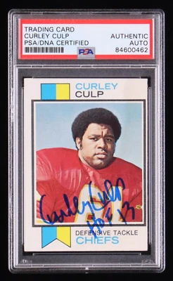 Curley Culp Signed 1973 Topps #167 Inscribed "HOF 13" (PSA) - Rookie Card - Image 1 of 2