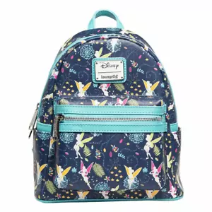 Loungefly Disney Peter Pan Teal Tinkerbell Glow In The Dark Mini Backpack - Picture 1 of 8