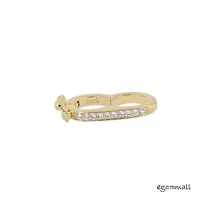 Gold Plated Sterling Silver CZ Peanut Shortener Pearl Enhancer Push Clasp #99611 - Picture 1 of 2