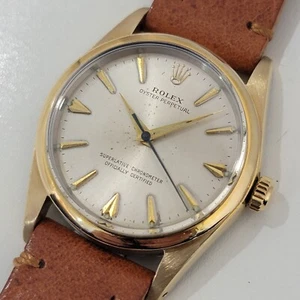 Mens Rolex Oyster Perpetual 1014 w Paper 34mm Automatic 1960s Gold Capped RA236T - Picture 1 of 13