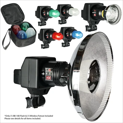 40W Flash Strobe Slave w/ Battery Pack, 2 Reflectors, 4 Pc Color Filter & Bag - Image 1 of 4