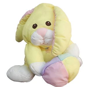 Fisher Price Puffalumps Yellow Easter Bunny Rabbit Stuffed Animal 8026 1988 VTG - Picture 1 of 9
