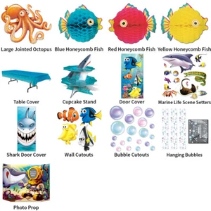 UNDER THE SEA OCEAN FISHES THEME DECORATIONS - PARTYWARE COMPLETE SELECTION - Picture 1 of 14