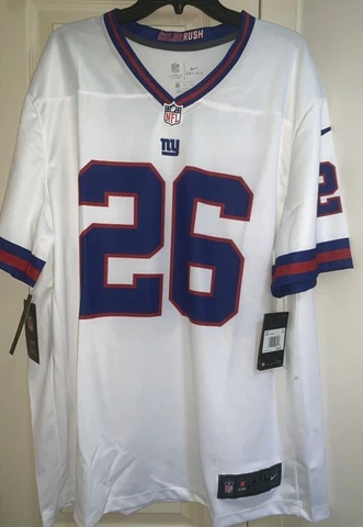 NIKE New York Giants White COLOR RUSH JERSEY Saquon Barkley NYG JERSEY SZ 2XL Cover