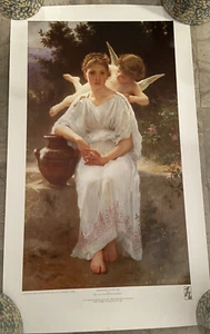WILLIAM ADOLPHE BOUGUEREAU Poster 1986 WHISPERINGS OF LOVE 28.5 x 17” NOLA - Picture 1 of 5