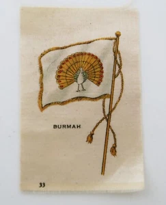1910's Tobacco Silk Flag of Burmah # 33 in Series - Picture 1 of 5