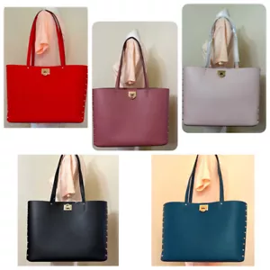 Michael Kors Manhattan borsa a tracolla grande tote liscia e borchie - Foto 1 di 23