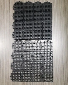 12 neue 12" x 12" Mylec Dekmat # 990 schwarz rutschfeste Bodenfliesen Etui Hockey - Bild 1 von 7