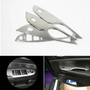 For Cadillac SRX 2010-2014 2015 Silver Steel Window Lift Panel Switch Cover Trim - Picture 1 of 7