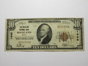 $10 1929 Rockland Maine ME National Currency Bank Note Bill Ch. #1446 FINE+ - Picture 1 of 4
