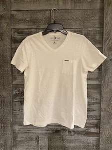 Marc Ecko Cut & Sew V Neck T Shirt 100% Cotton White Mens Size Small EUC - Picture 1 of 8