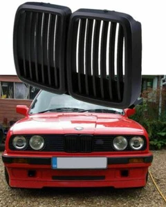 Fit For BMW E30 318i 325i 1982-1994 Front Bumper Kidney Grille Matte Black Grill - Picture 1 of 9